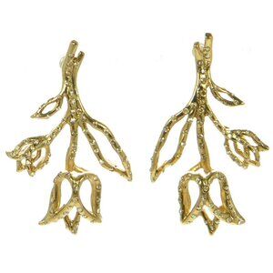 Oscar de la Renta Crystal Tulip Stem Drop Earrings